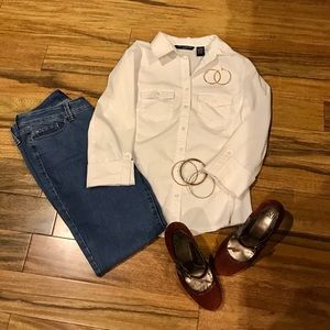 Casual & Comfy White Button Down Collar Shirt